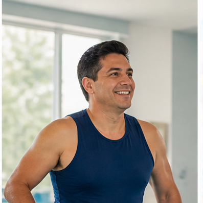 Adulto em exercício funcional no ambiente aquático